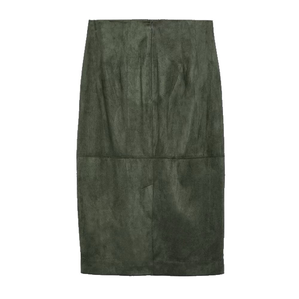RW&Co Green Vegan Suede Pencil Skirt